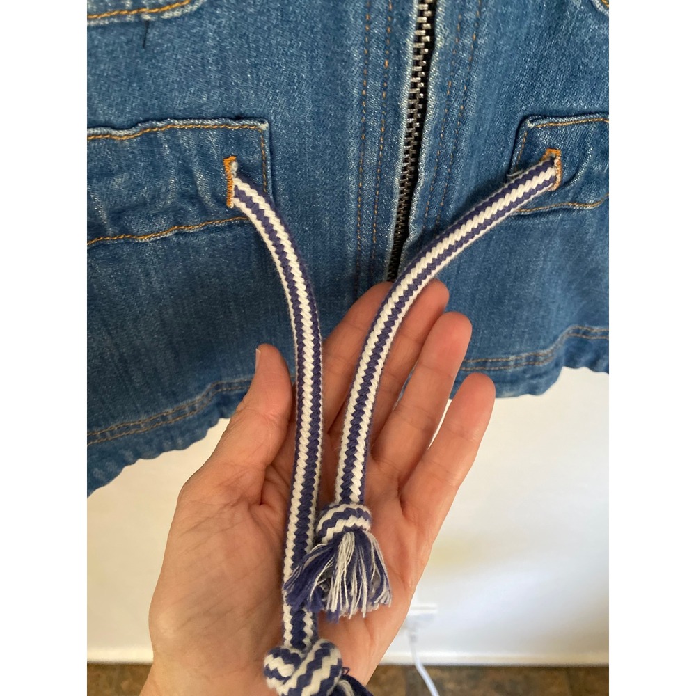 Veronica Beard Roz Drawstring Denim Jacket Astra Wash Blue XS - Picture 9 of 16